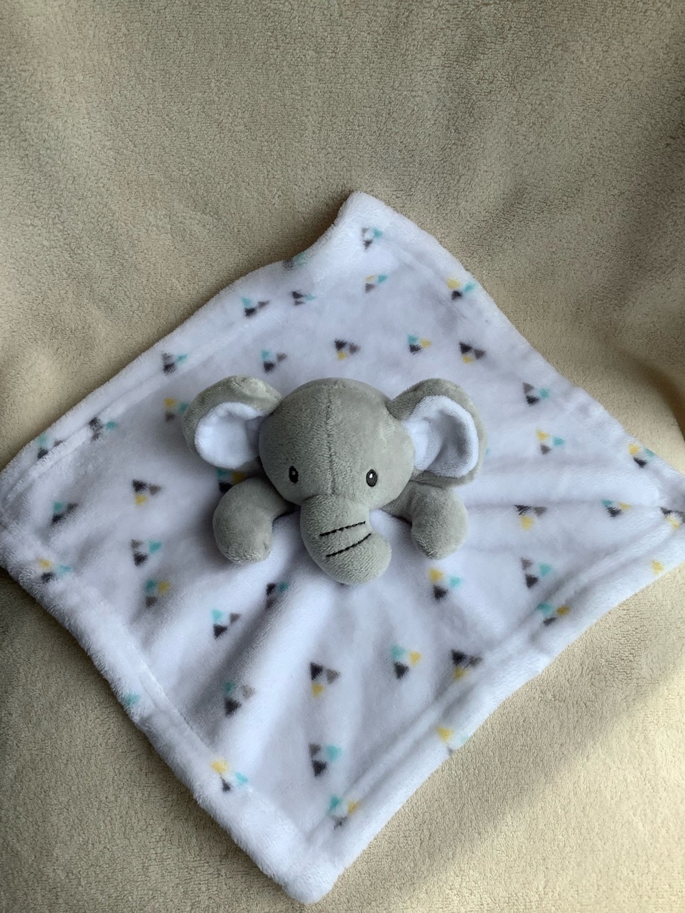Baby’s First by Nemcor Plush Grey White Elephant Lovey Security Blanket Toy